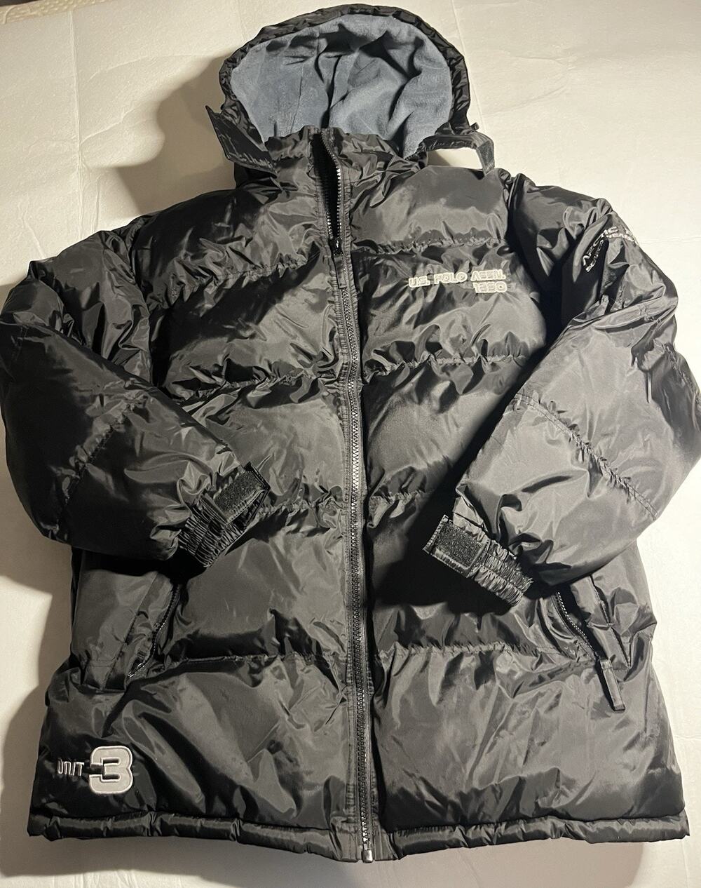 U.S. Polo Assn Arctic Recon Search Team Jacket Mens XL Black Puffer Hooded